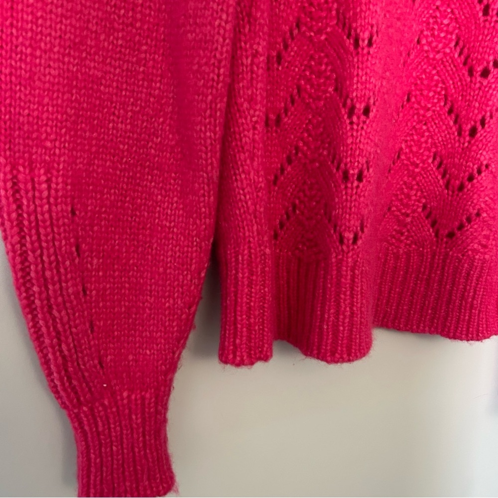 White + Warren Pink Baby Alpaca Wool Pink Knit Sweater - Picture 2 of 5